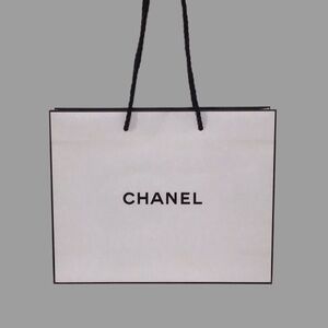 CHANEL White Empty Paper Gift Bag Designer Fashion Collectible
